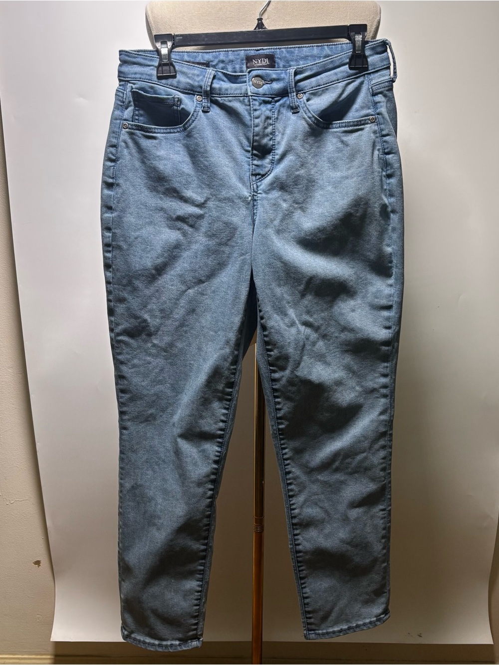 NYDJ Women's Margot Girlfriend Jeans in Light Wash Blue Size 8